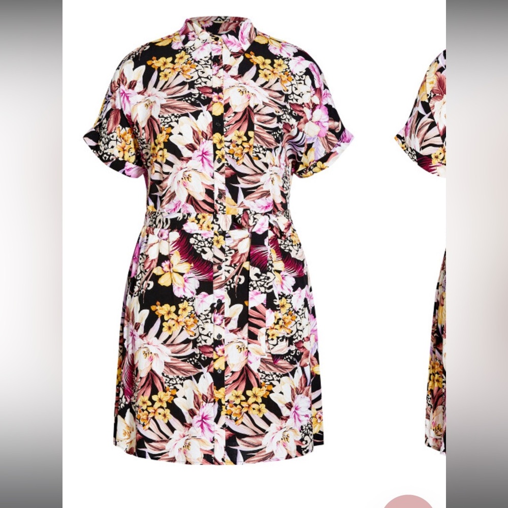 NWT City Chic Mahe Shirt Dress Size 16